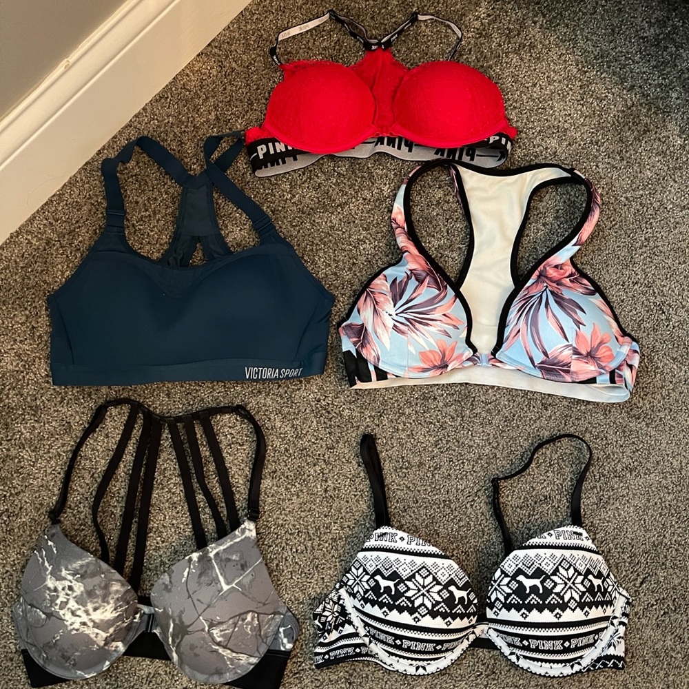 all PINK/ Victorias secret bra’s